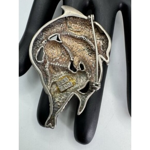 Vintage Sterling Silver Dolphin and Walrus Brooch From The 55 Of 500 Collection - Picture 3 of 6